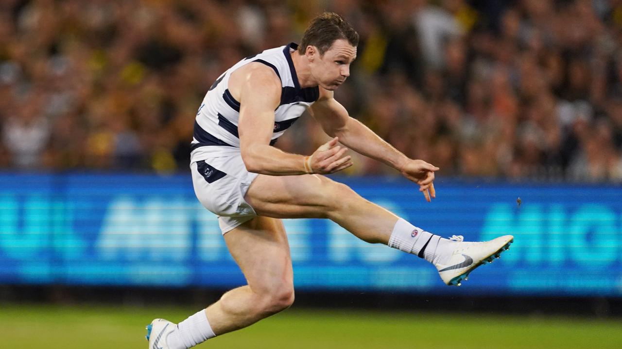 Patrick Dangerfield is damaging both at the coalface and inside 50. Picture: AAP Image/Michael Dodge