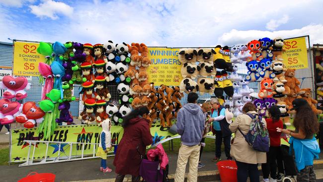 Sideshow Alley again proved popular on People’s Day. Picture: OLIVER WARD