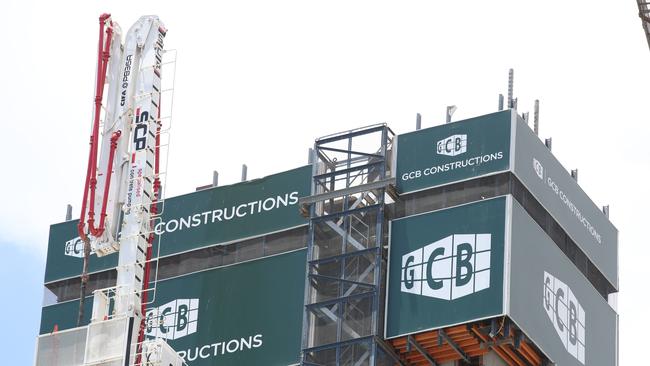 Workers completing construction on Marine Quarter at Labrador for GCB Constructions. Picture: Glenn Hampson