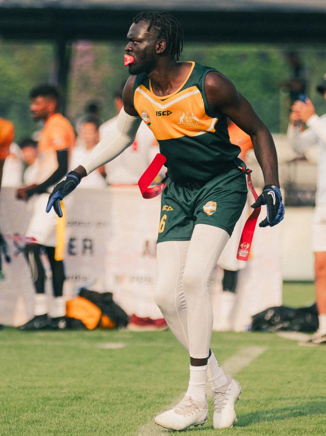 Fawlo Apai of the Australian Flag Football team. Picture: Jack Foley Photography