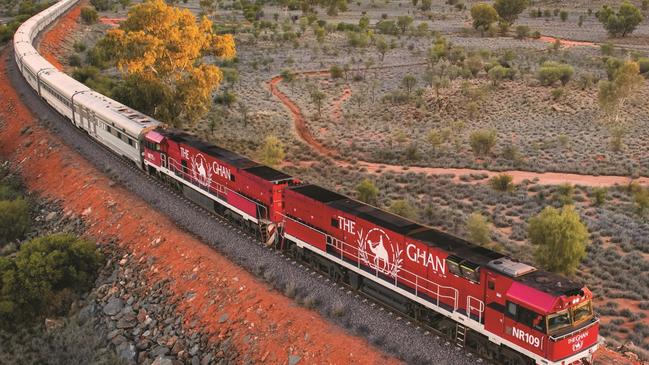 ESCAPE DEALS JANUARY 9 2022 Explore The Outback from the comfort of The Ghan with ANZ Travel. Picture: Supplied