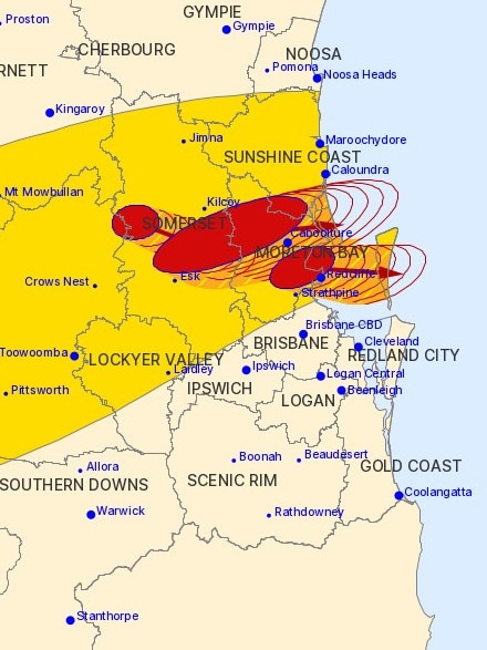 Heavy thunderstorms have touched down on Saturday morning with residents urged to stay in doors and avoid driving in dangerous conditions. Photo: Bureau of Meteorology