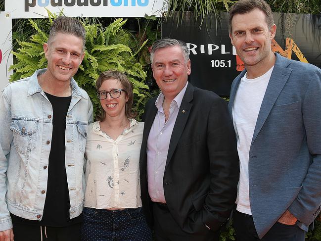 Wil Anderson and Rosemary Walton were formerly part of the Hot Breakfast team, alongside Eddie McGuire and Luke Darcy. Picture: Ian Currie