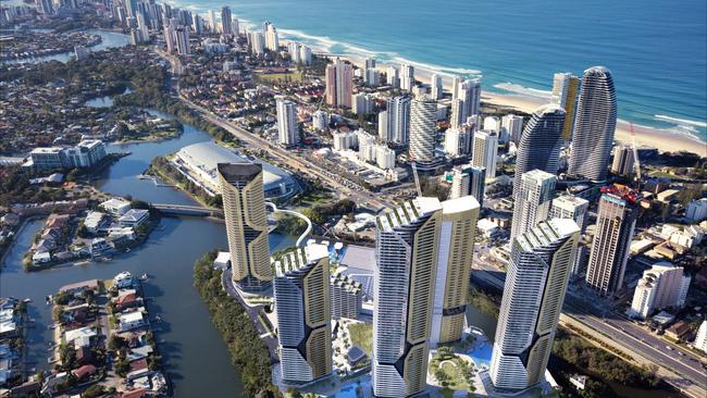 Artist impression of The Star Gold Coast's mega masterplan concept. Image: Supplied