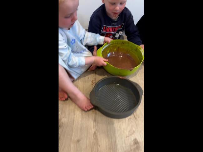 Kids bake the most chaotic cake ever