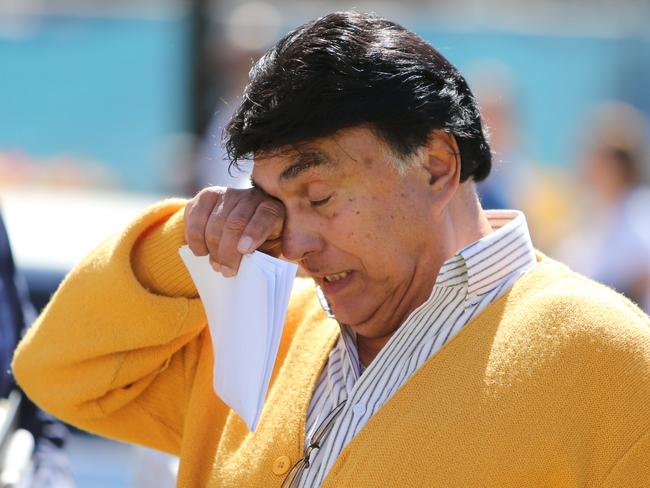 A tearful Bert Vieira today. Picture: Tim Hunter.