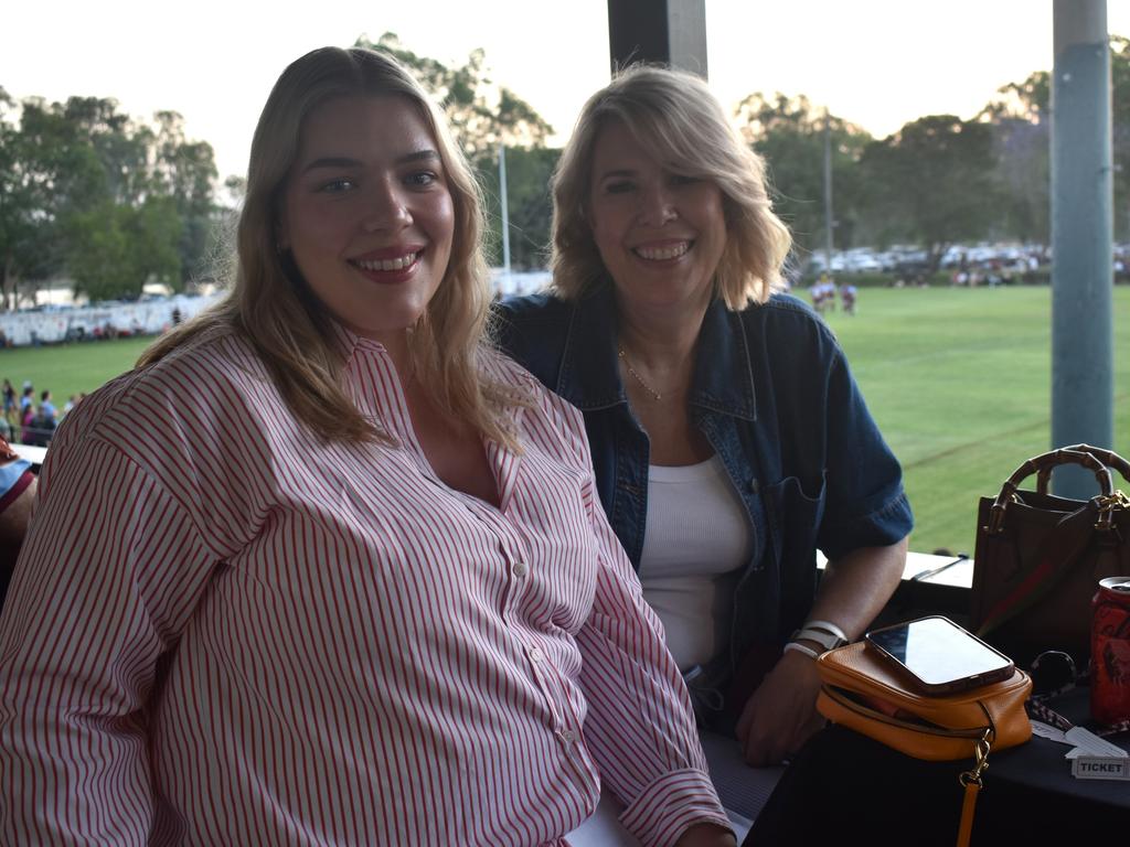 Caitlin and Andrea Green at the Capras versus Comets Legends game at Rugby Park, Rockhampton, on October 26, 2024.