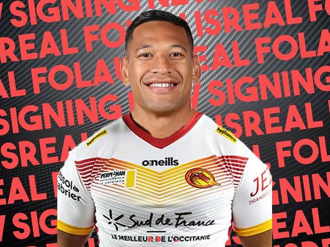 Catalans Dragons unveil controversial signing Israel Folau. Picture: Instagram