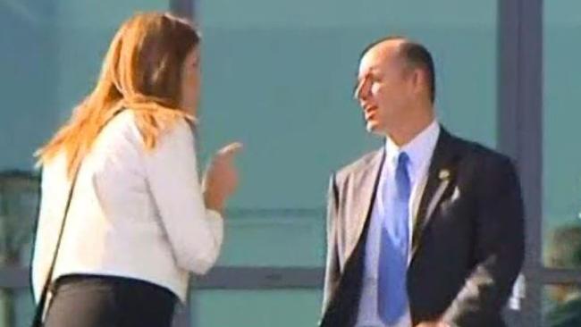 Stuart Robert cops a wagging finger and a tongue-lashing from Peta Credlin in 2013.