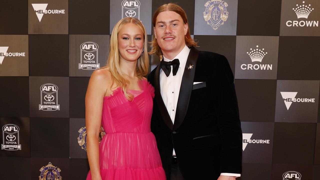 Yasmin Duursma will make her debut for Carlton on Wednesday night after joining partner Harley Reid (right) at the Brownlow Medal. Picture: Michael Klein