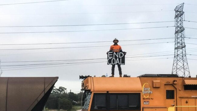 Mr Weekes said he had “no other option” than to stop a coal train. Frontline action on coal.