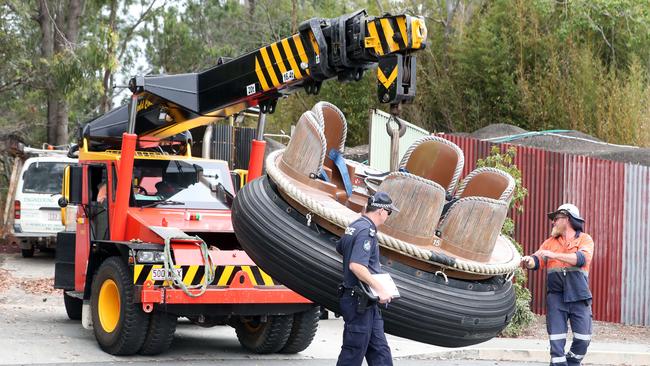 The Thunder River Rapids ride is being dismantled. Picture: Richard Gosling