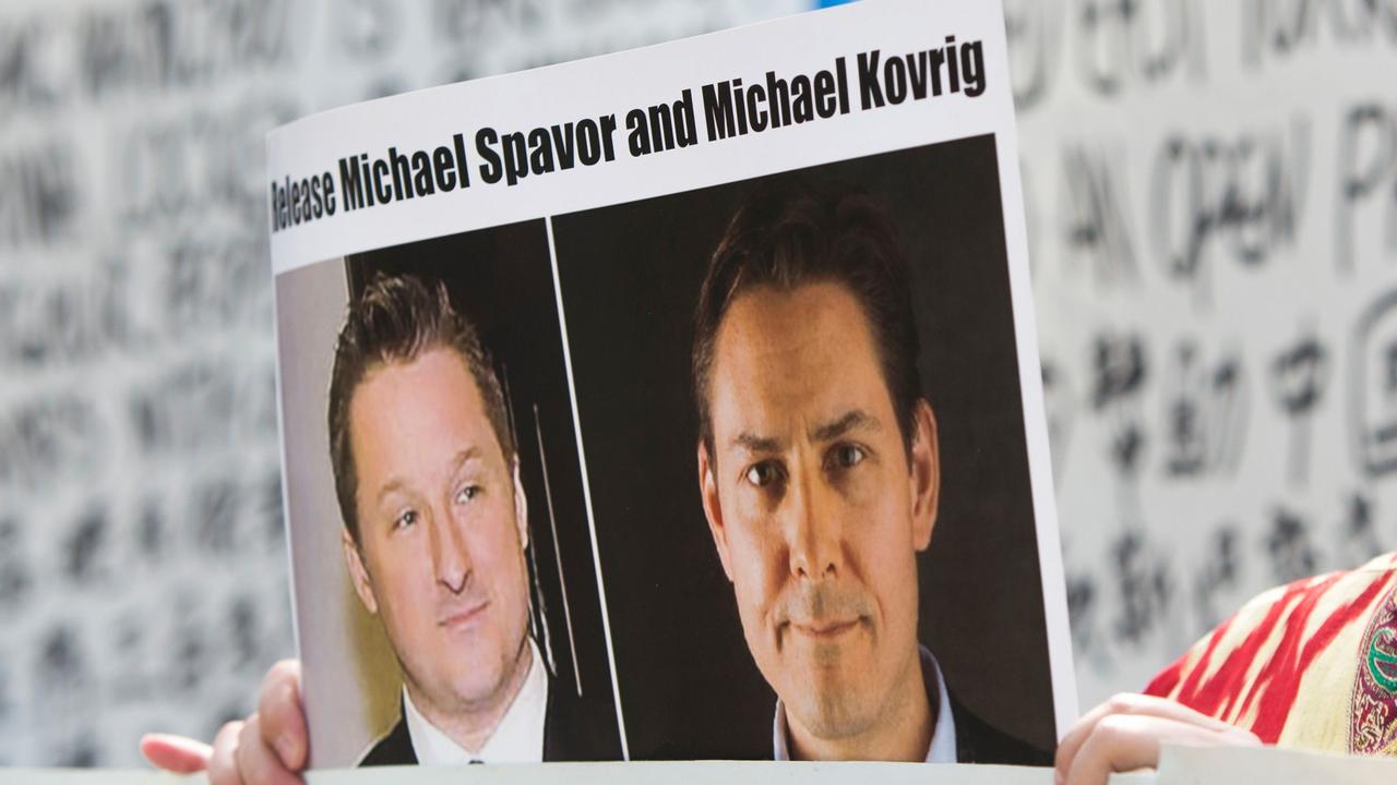 In a chilling move, China arrested Canadians Michael Spavor (L) and Michael Kovrig, widely seen a retaliation for the arrest of Ms Meng. Picture: Jason Redmond/AFP