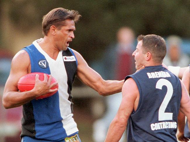 Nicky Winmar playing for “Warby’’ in 2000.