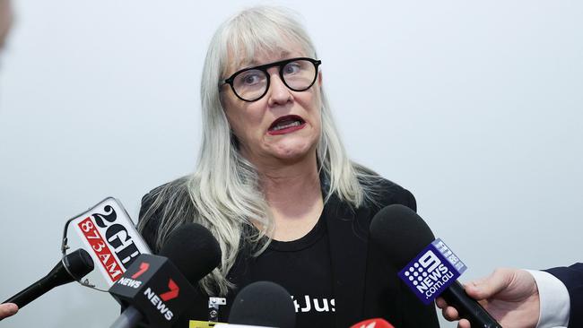 Protest organiser Janine Hendry says the protest is about taking a stand against sexual violence and inequality. Picture: NCA NewsWire / Gary Ramage