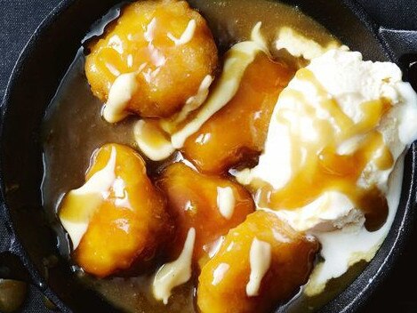 Salted caramel dumplings made in the slow cooker.