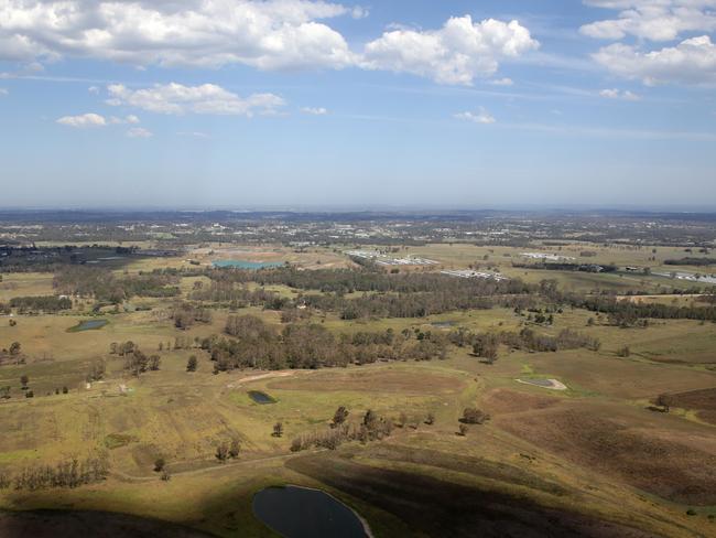 Jetstar’s new home? The site of the proposed Western Sydney Airport in Badgerys Creek. Picture: Jonathan Ng