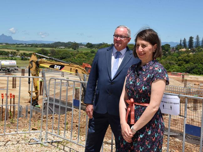 NSW Premier Gladys Berejiklian and Health Minister Brad Hazzard visit the site of the new Tweed Valley Hospital. Picture: NCA NewsWire/Steve Holland