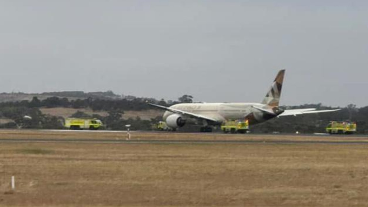Melbourne Airport was down to one runway as the aircraft was unable to be towed due to damage to its tyres. Picture: X/Craig Minty