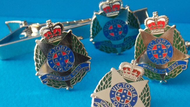 Victoria Police pins which could be found on eBay.