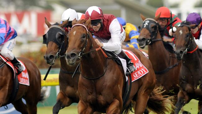 Kerrin McEvoy added the Golden Slipper to his collection when piloting Sepoy to victory in 2011.