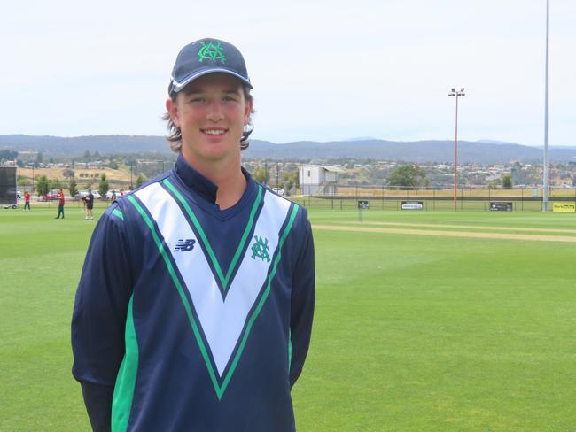 Jobe Fraser scored a century for Victoria Country against Tasmania on Sunday. Picture: Jon Tuxworth