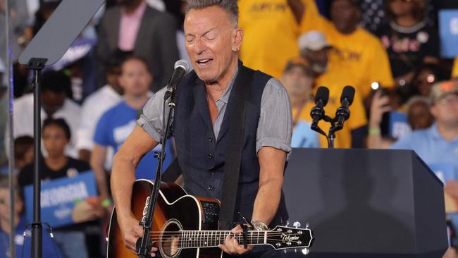 Bruce Springsteen was part of a star-studded lineup at the rally. Picture: Getty Images via AFP.