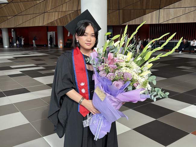 Ashmita Gurung graduates from the Australian Catholic University with a Bachelor of Nursing. Picture: Brittany Busch