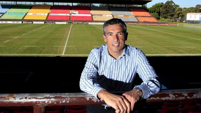 Canada Bay Mayor Angelo Tsirekas at Concord Oval in 2011 after receiving a $1000 donation.