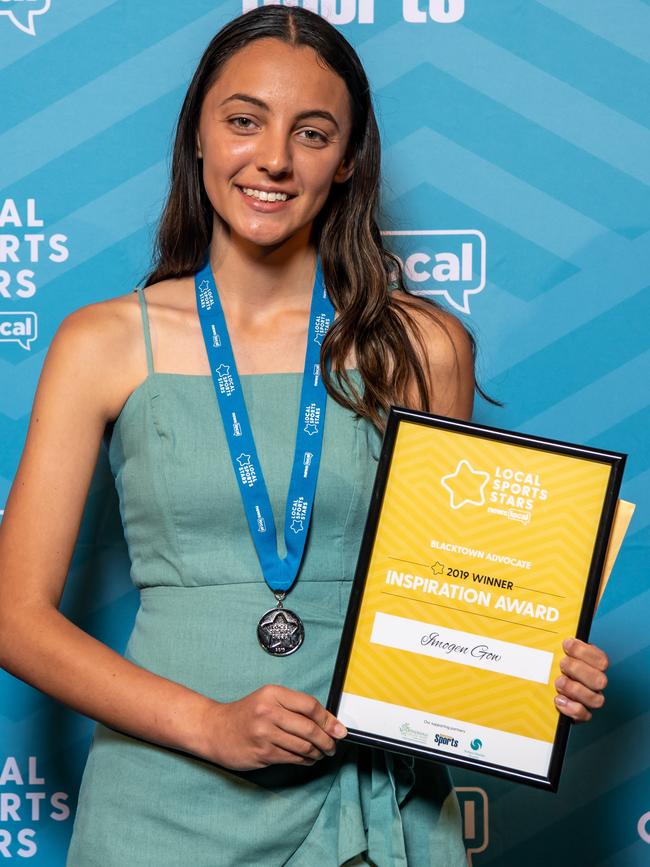 Imogen with her award.