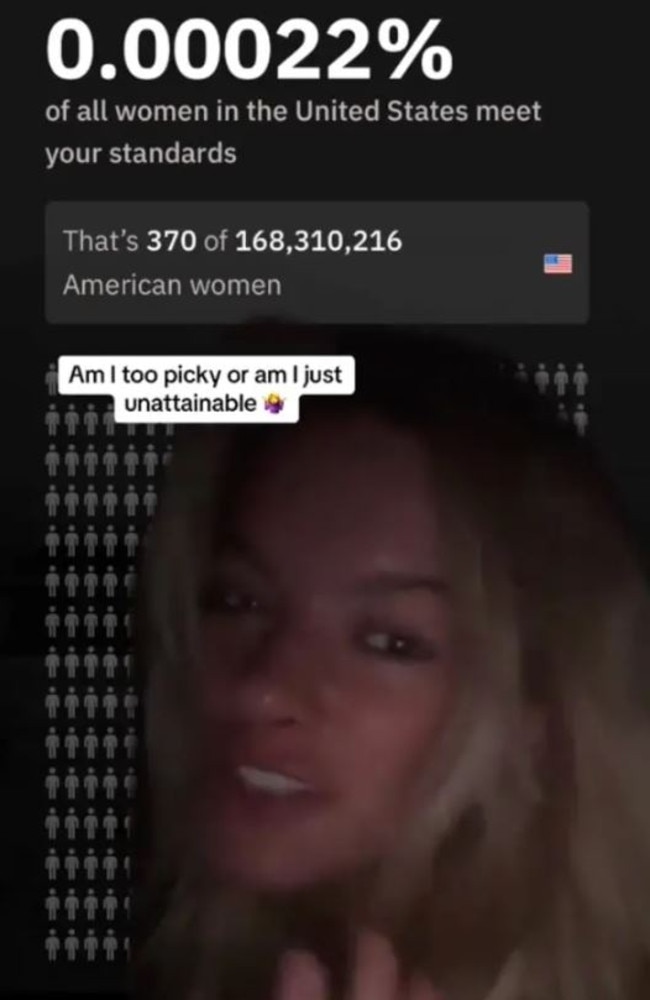 TikTok user @lolmisslinds confessed she considers herself a catch because only 0.00022 per cent of women in the US have the same traits as her. Picture: TikTok