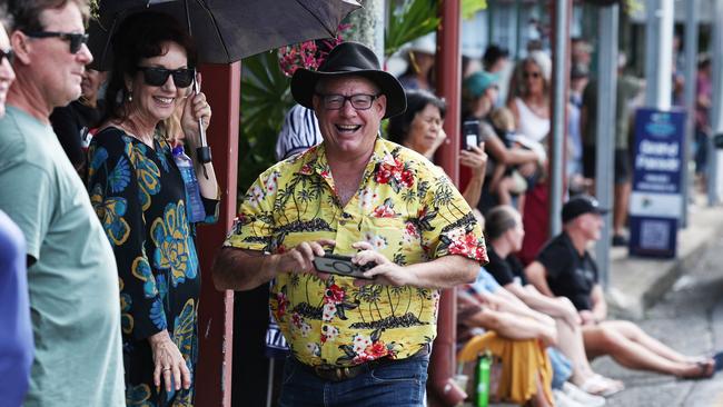 Cairns Regional Council Division 1 councillor Brett Moller enjoys the 60th Babinda Harvest Festival street parade, held along Munro Street, Babinda. Picture: Brendan Radke