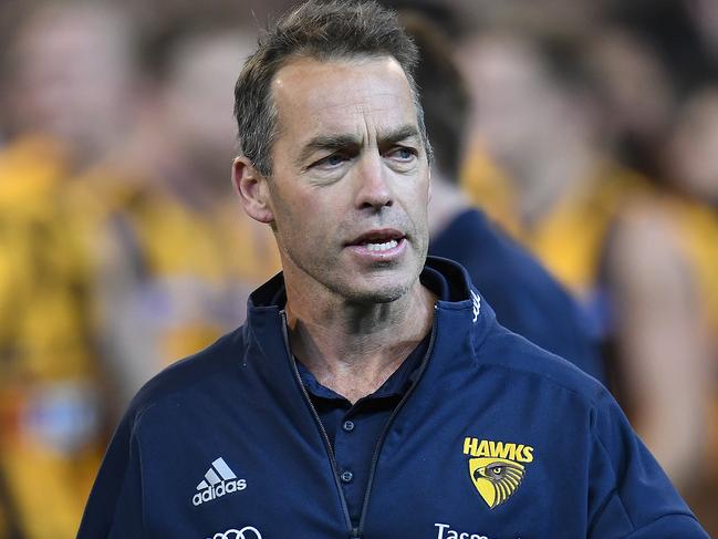 Hawks coach Alastair Clarkson is seen during the Round 13 AFL match between the Hawthorn Hawks and the Adelaide Crows at the MCG in Melbourne, Saturday, June 16, 2018. (AAP Image/Julian Smith) NO ARCHIVING, EDITORIAL USE ONLY