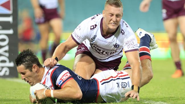 Nat Butcher scored a double for the Roosters. Picture: Mark Evans/Getty Images