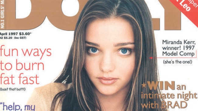 MUST CREDIT AAP WEB RIGHTS ONLY Supplied cover obtained, Wednesday, Feb. 8, 2012, of the first magazine cover to feature model Miranda Kerr in April, 1997. The model search competition that discovered Miranda Kerr and Jessica Hart is back after a 10-year hiatus. Dolly magazine has announced the return of its model search roadshow which will scour the nation for the next crop of teen beauties to grace the cover of the magazine. Kerr has gone on to become one of the world top models. Kerr, who gave birth last year to her first child with actor Orlando Bloom, is a Victoria's Secret angel and the face of Australian retailer David Jones. (AAP Image/Dolly Magazine) NO ARCHIVING, EDITORIAL USE ONLY