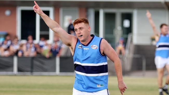 Aaron Williams has had plenty of reasons to celebrate for Point Cook Centrals. Photo: George Sal