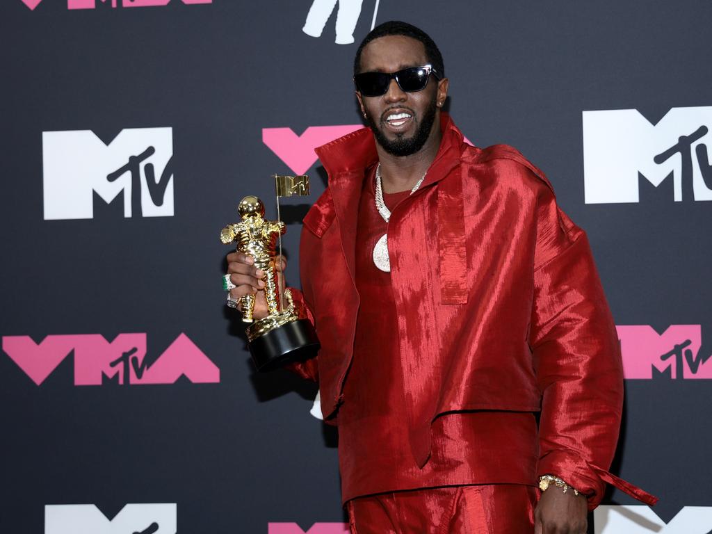 Diddy poses with his Global Icon Award at the 2023 MTV Video Music Awards in New Jersey. Picture: Getty Images