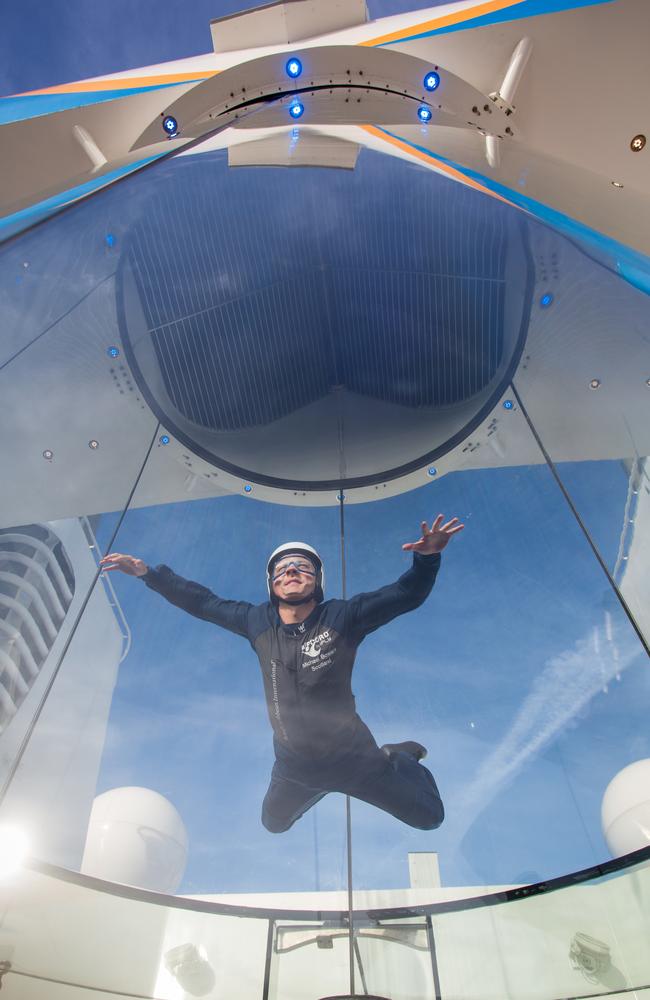 Air in the iFly skydiving simulator moves at up to 250km/h.