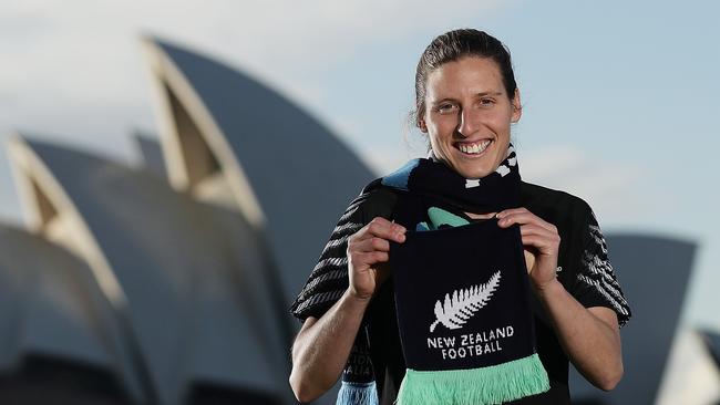 SYDNEY, AUSTRALIA – JUNE 26: Football Fern, Rebekah Stott poses during a media opportunity following the successful bid for Australia &amp; New Zealand to host the 2023 FIFA Women's World Cup, at Hickson Road Reserve, The Rocks on June 26, 2020 in Sydney, Australia. (Photo by Mark Metcalfe/Getty Images)