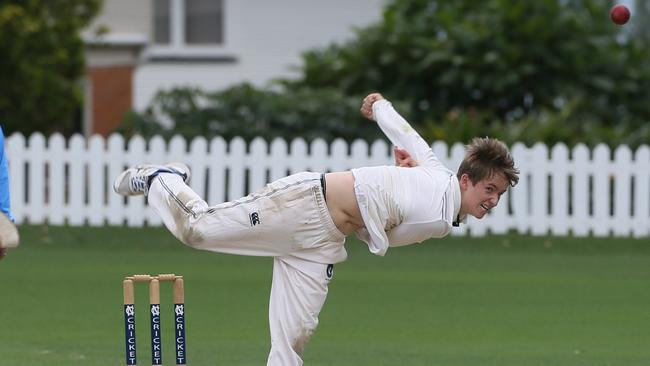 Brisbane State High SchoolState High's Connor McMillan bowling last week. (AAP Image - Richard Waugh)