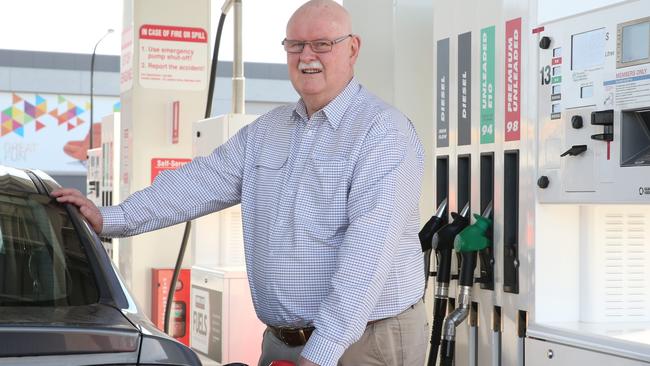 Costco Fuel at Marsden Park has some of the cheapest prices in Sydney. Pictured is Bryan Galvin using the petrol station.