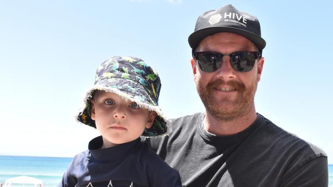 Teddy with dad Andy Hughes. Picture: Letea Cavander