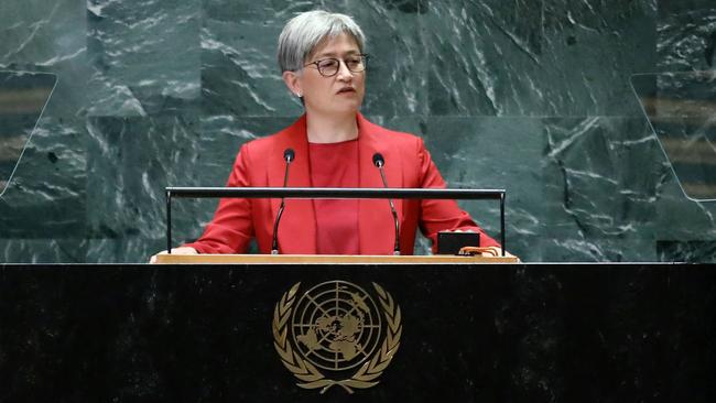 Foreign Minister Penny Wong at the UN. Picture: AFP