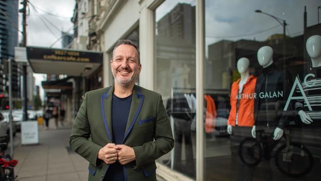 Designer Arthur Galan outside his Chapel St store. Picture: Jason Edwards