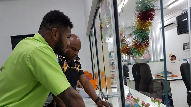 Eels superstar Maika Sivo appears in a Fijian court after being charge with “indecently annoying” a female bartender at a poolside Christmas party. Picture: Sadhana Sen