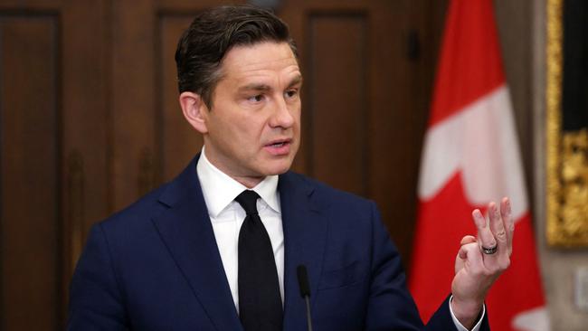 Canadian Conservative Party leader Pierre Poilievre has brought a number of no-confidence votes against Justin Trudeau. Picture: AFP.