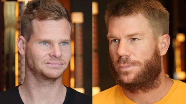 Steve Smith and David Warner after meeting with Australian teammates in Dubai