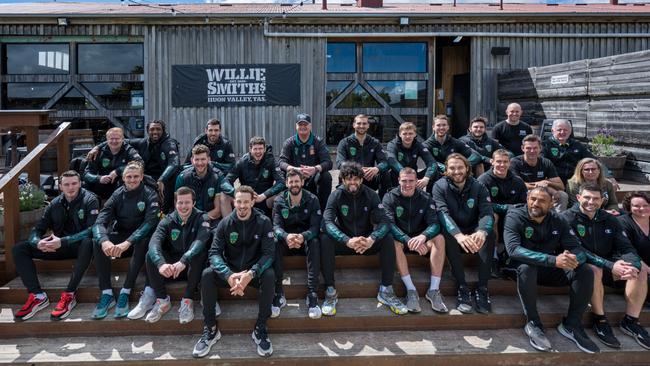 The JackJumpers relax at the Willie Smiths Apple Shed after being put through their paces at the Willie Smiths Packing Shed. Photo courtesy of Wikgography.