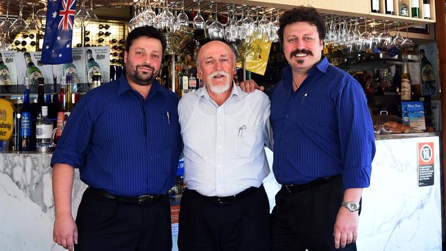 Supportive: Tim, Peter and Denis Xenos from Xenos Greek restaurant in Crows Nest.