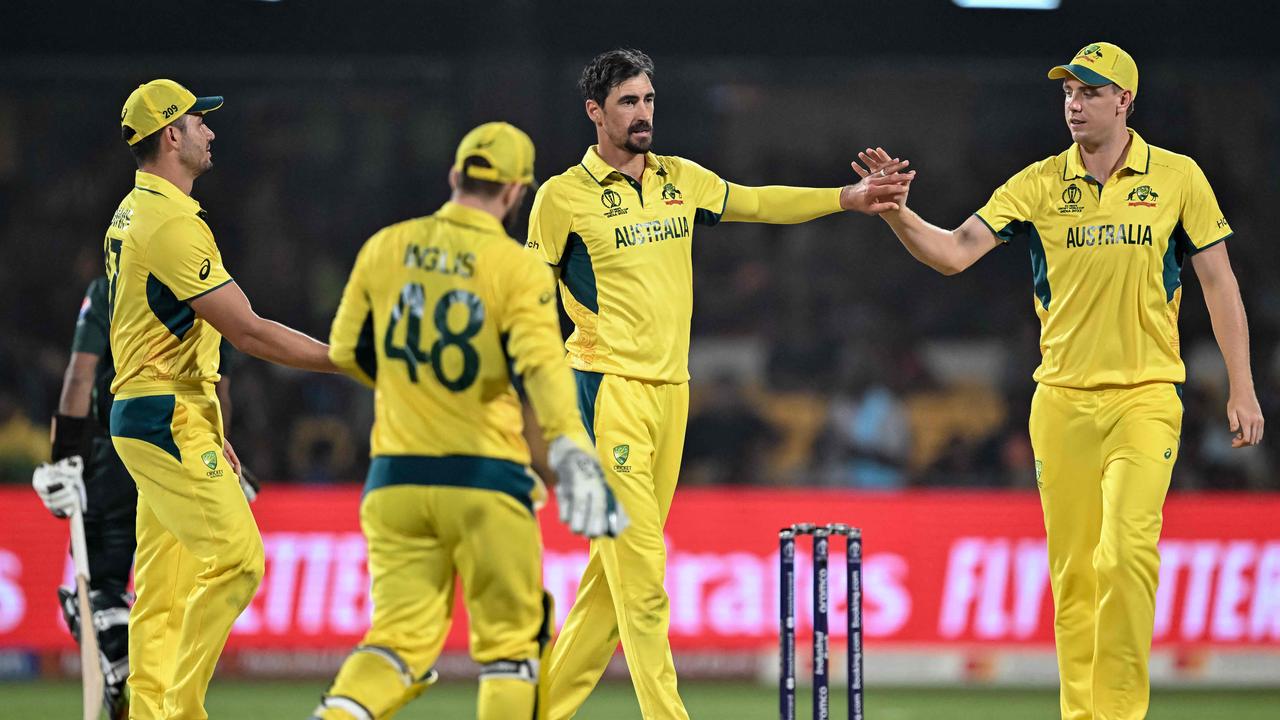 Australia are back in the World Cup after beating Pakistan. (Photo by Sajjad HUSSAIN / AFP)